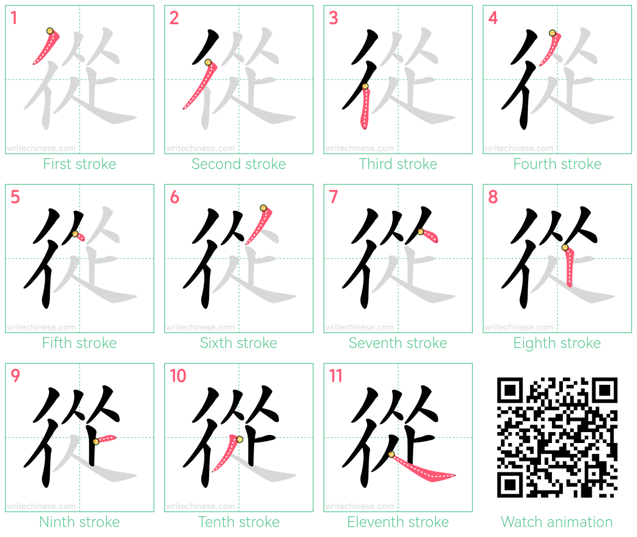 從 step-by-step stroke order diagrams