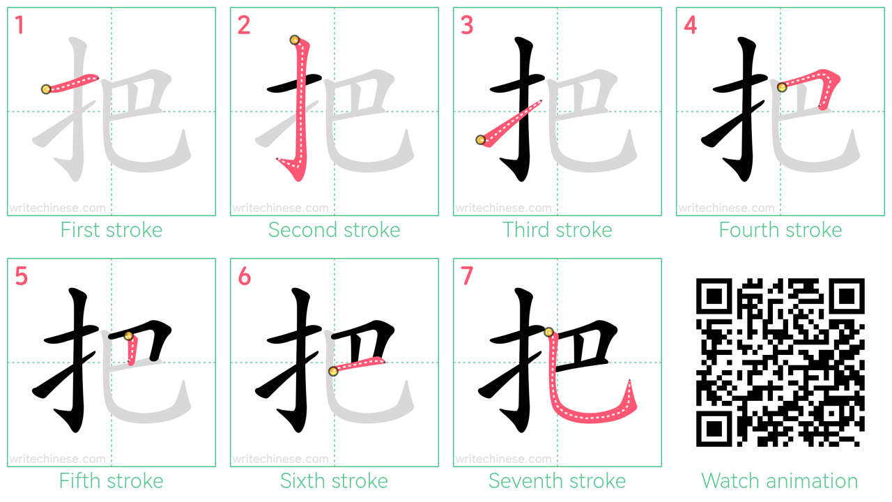把 step-by-step stroke order diagrams