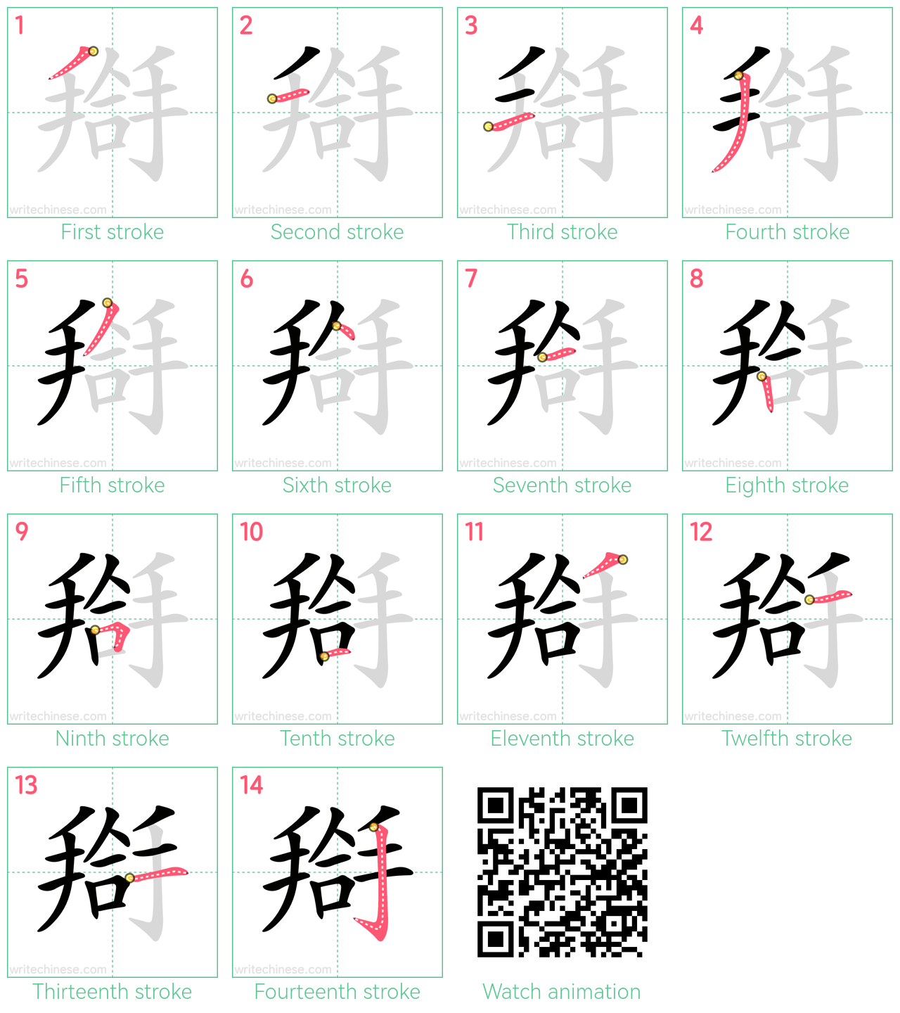 搿 step-by-step stroke order diagrams