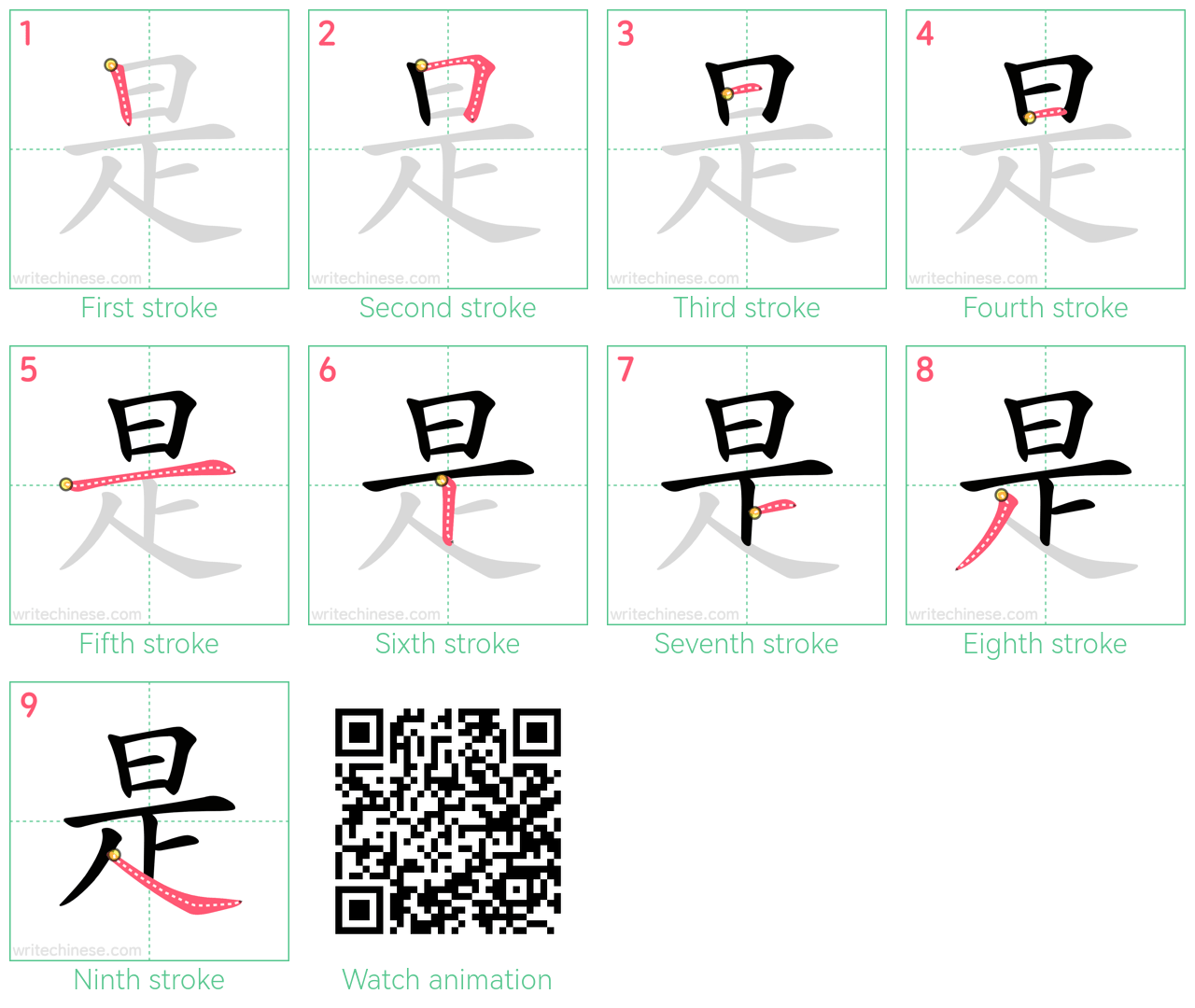 是 step-by-step stroke order diagrams