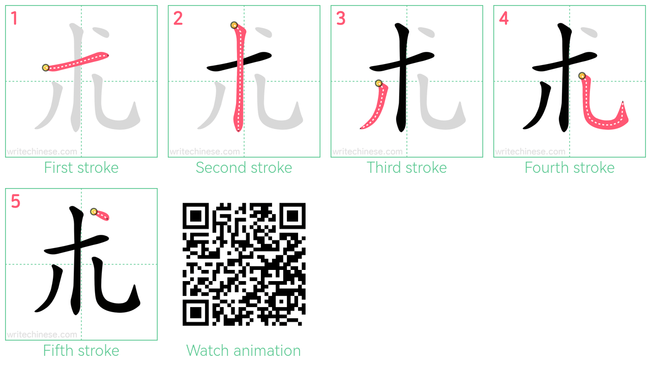 朮 step-by-step stroke order diagrams