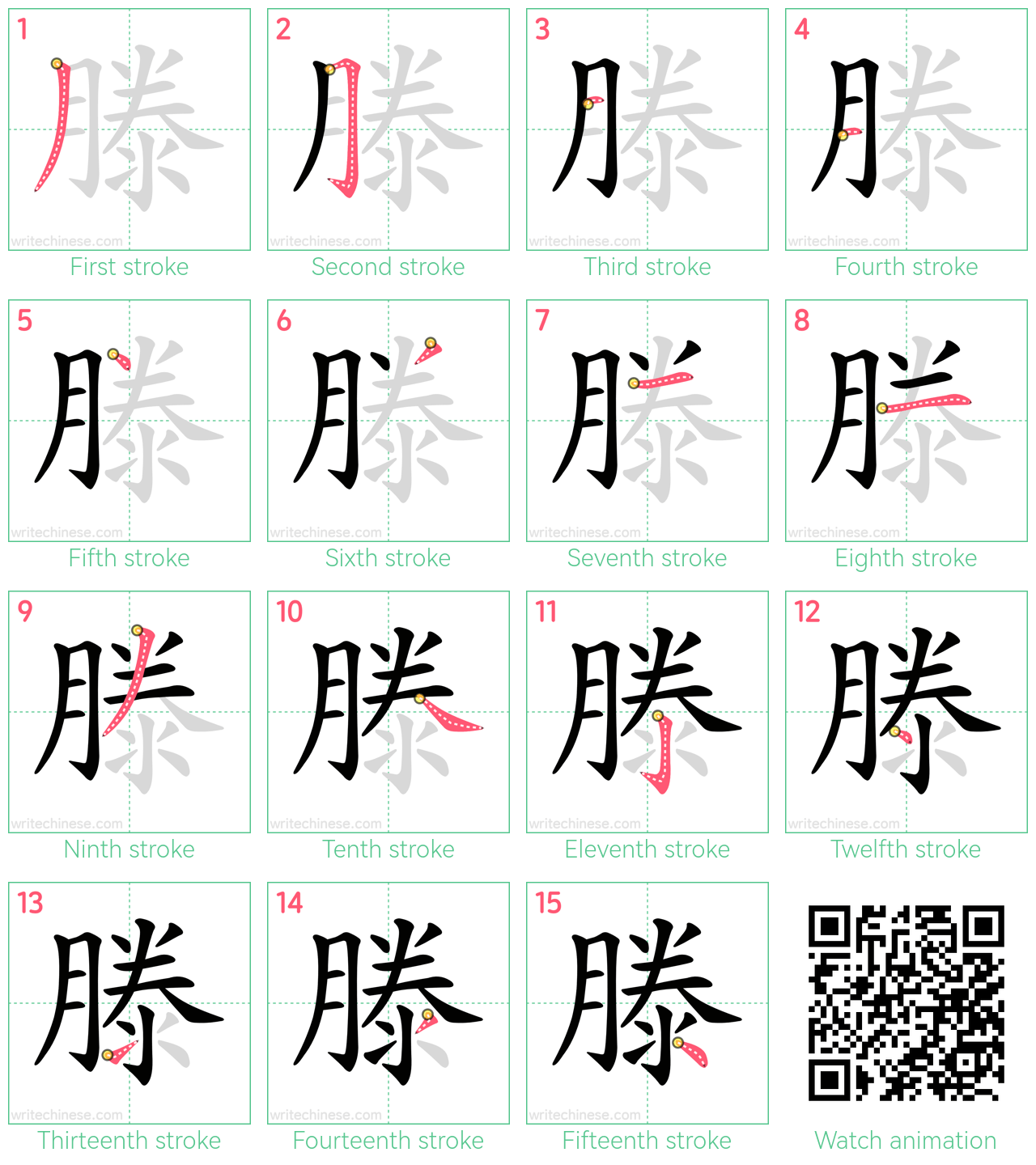 滕 step-by-step stroke order diagrams