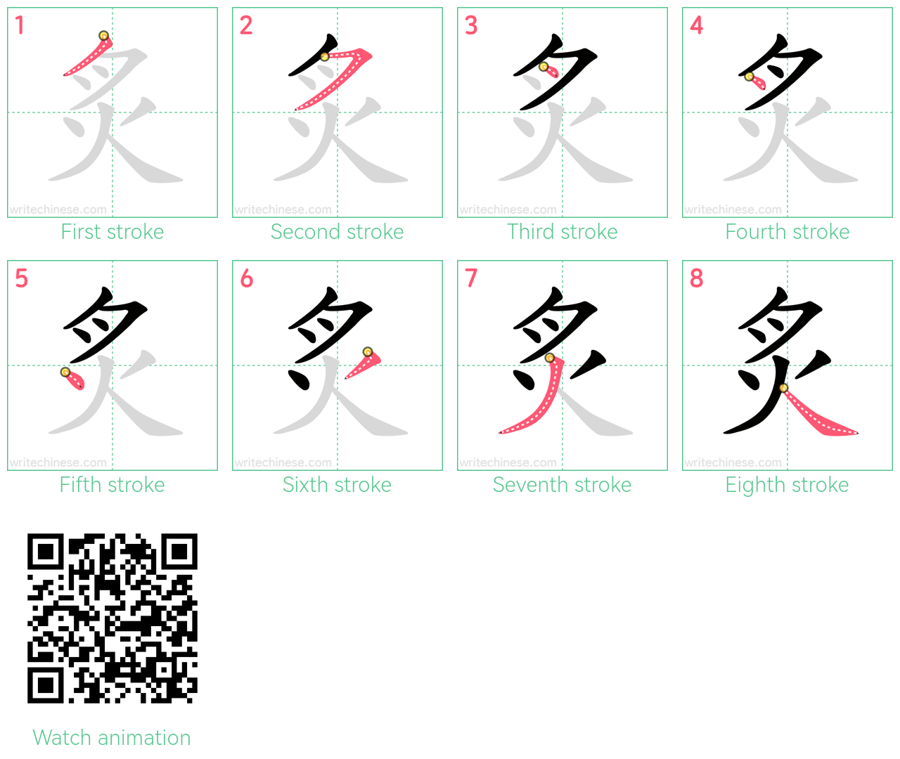 炙 step-by-step stroke order diagrams