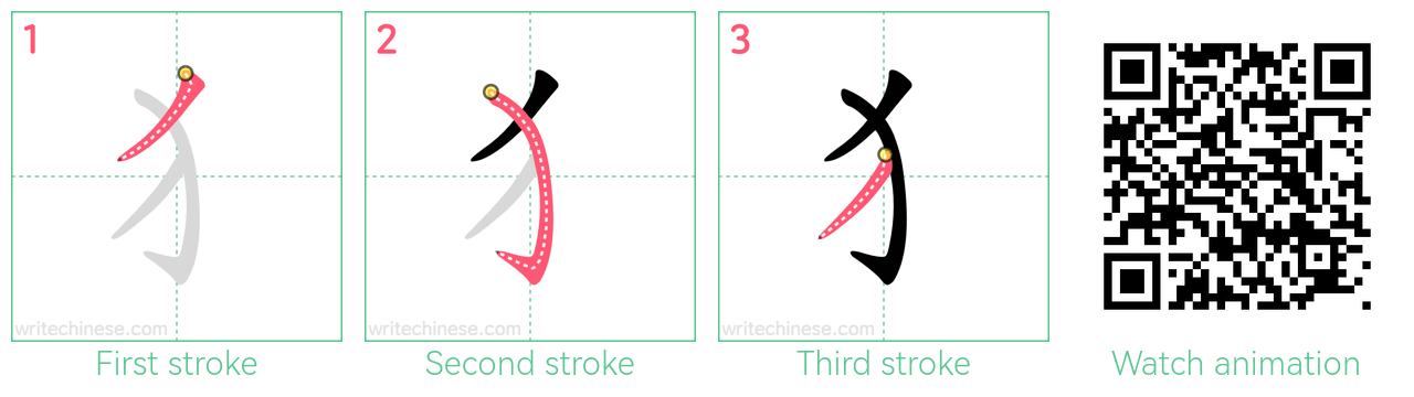 犭 step-by-step stroke order diagrams