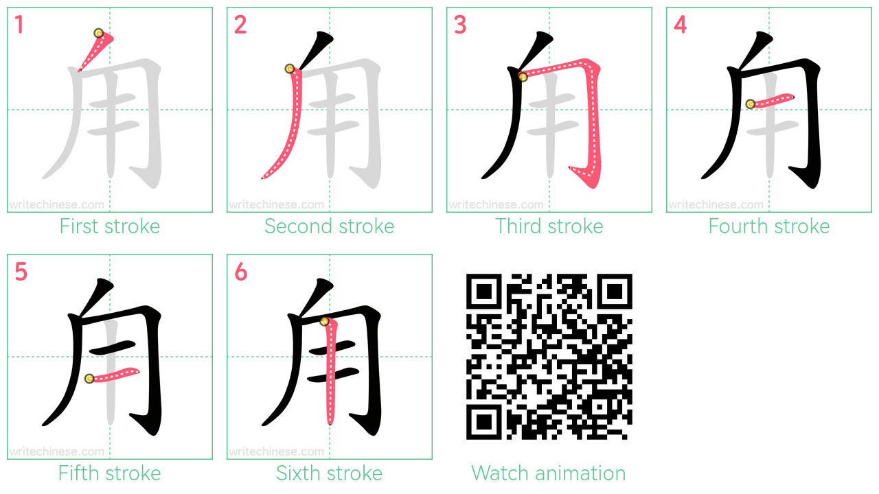 甪 step-by-step stroke order diagrams