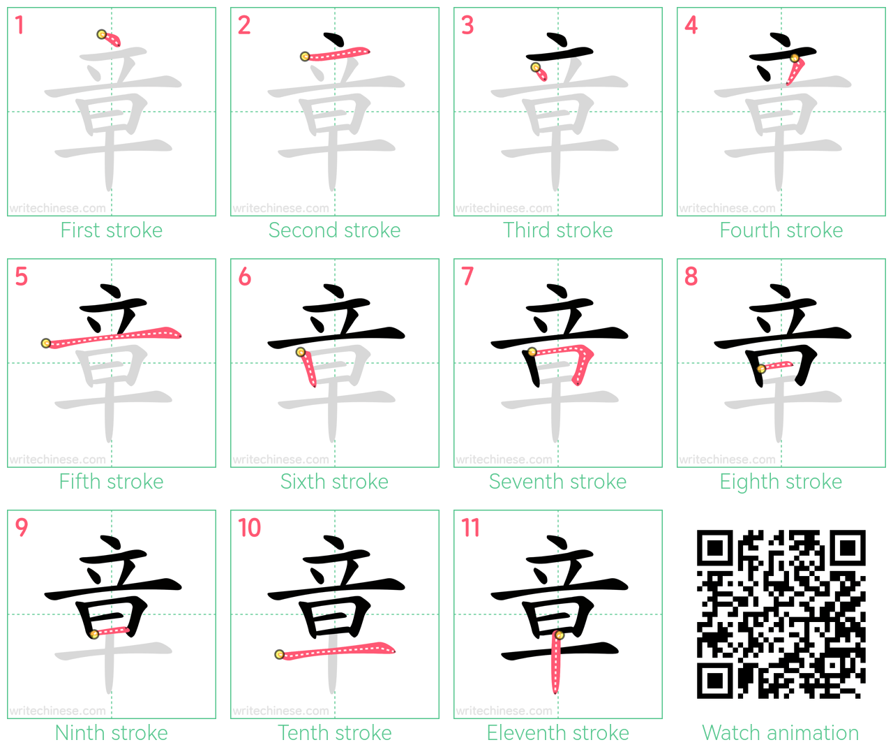 章 step-by-step stroke order diagrams