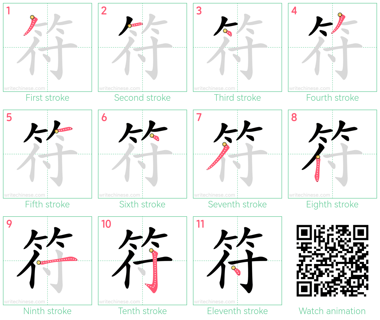 符 step-by-step stroke order diagrams