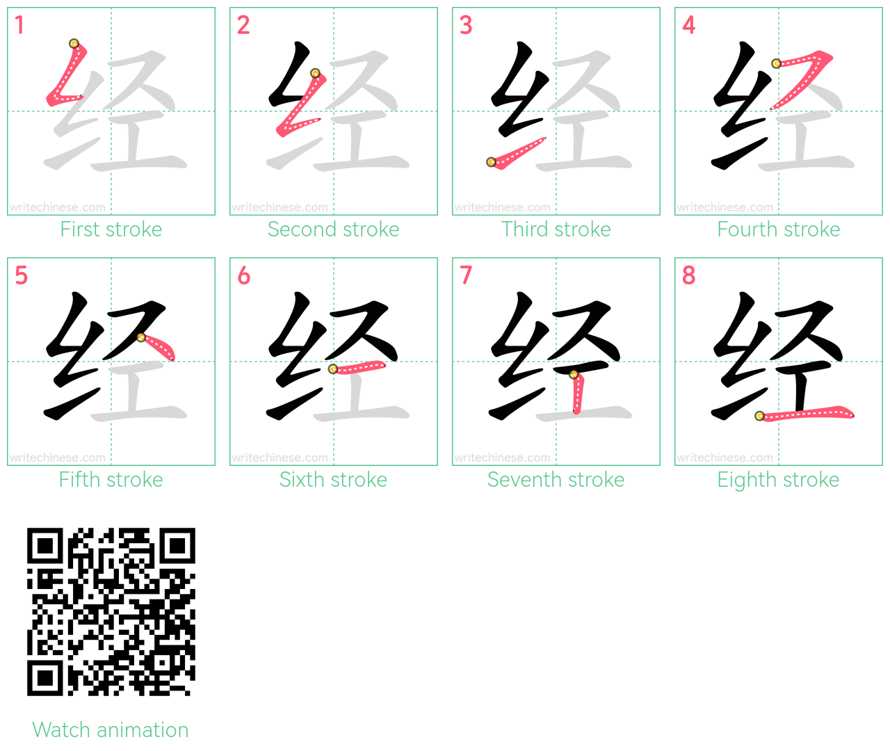 经 step-by-step stroke order diagrams