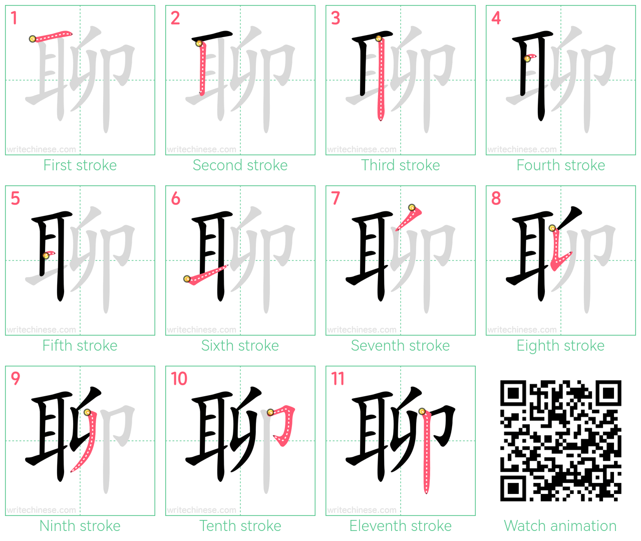 聊 step-by-step stroke order diagrams