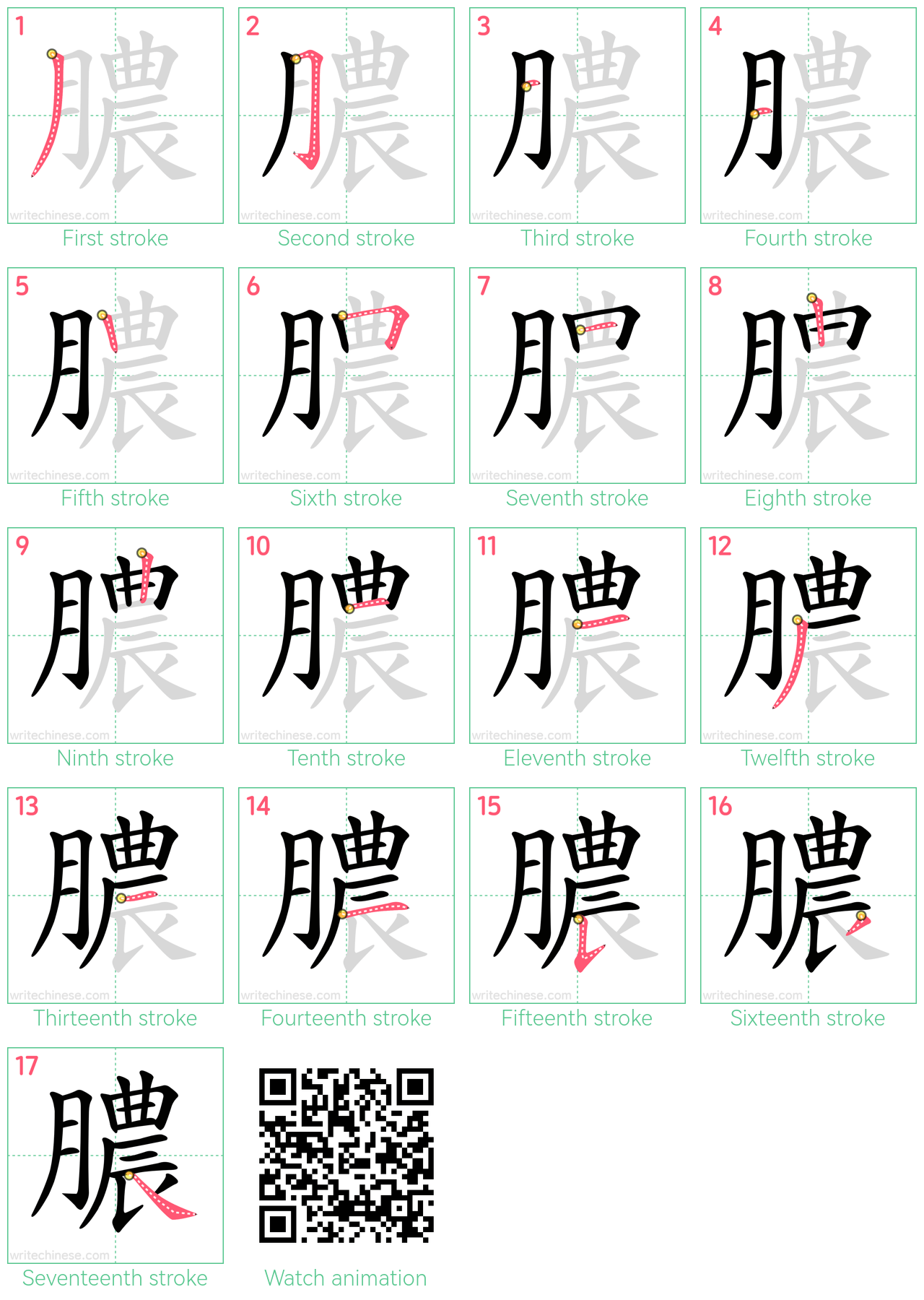 膿 step-by-step stroke order diagrams