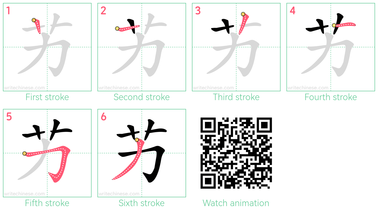 艻 step-by-step stroke order diagrams