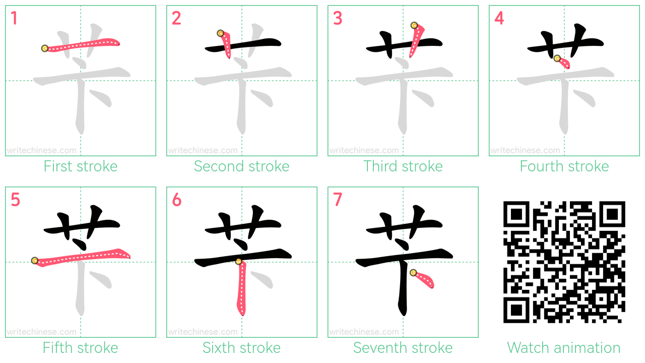 苄 step-by-step stroke order diagrams