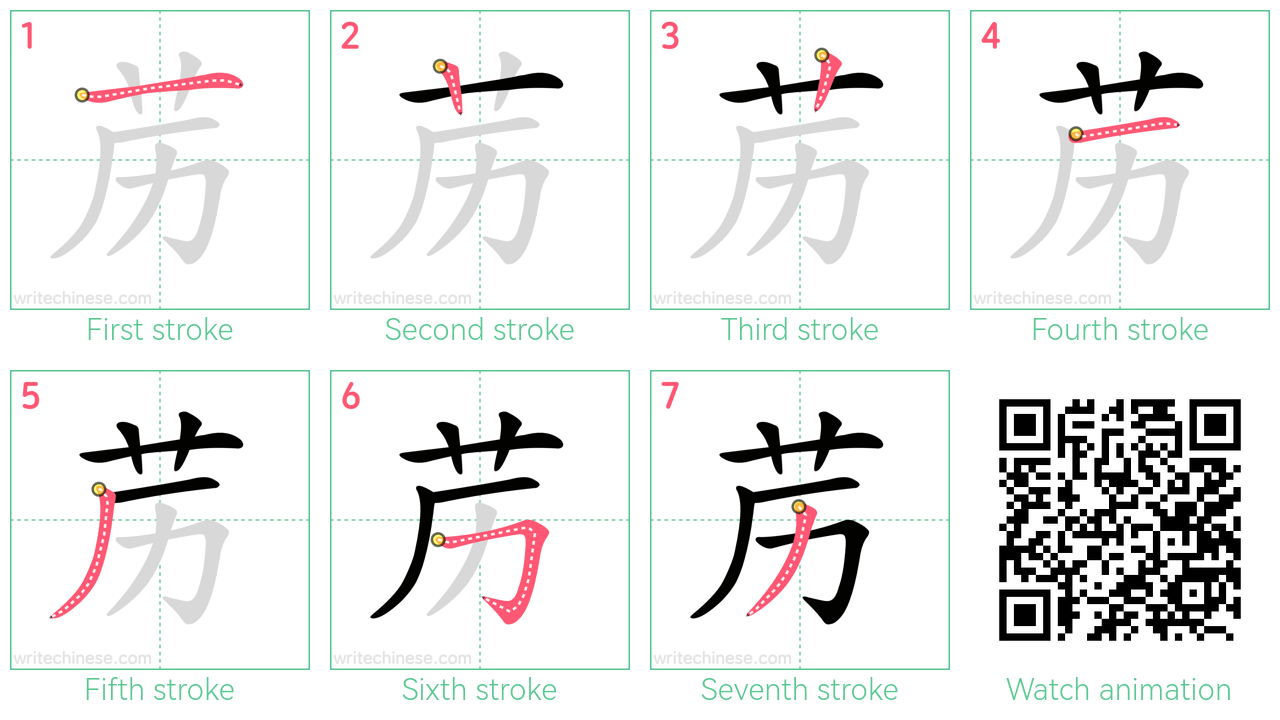 苈 step-by-step stroke order diagrams