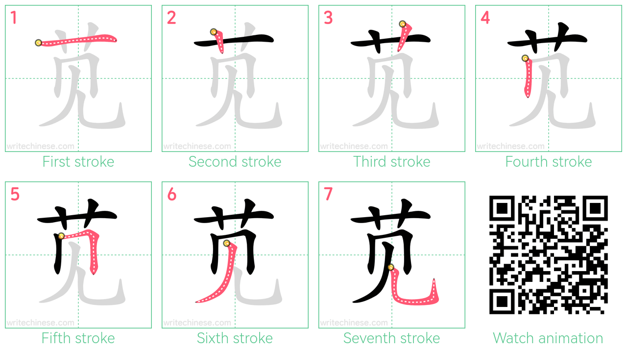 苋 step-by-step stroke order diagrams