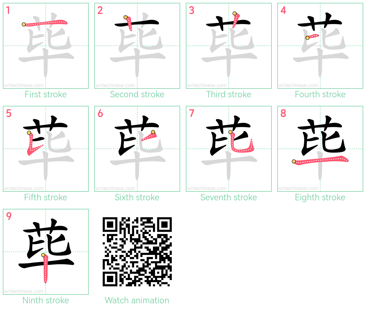 荜 step-by-step stroke order diagrams