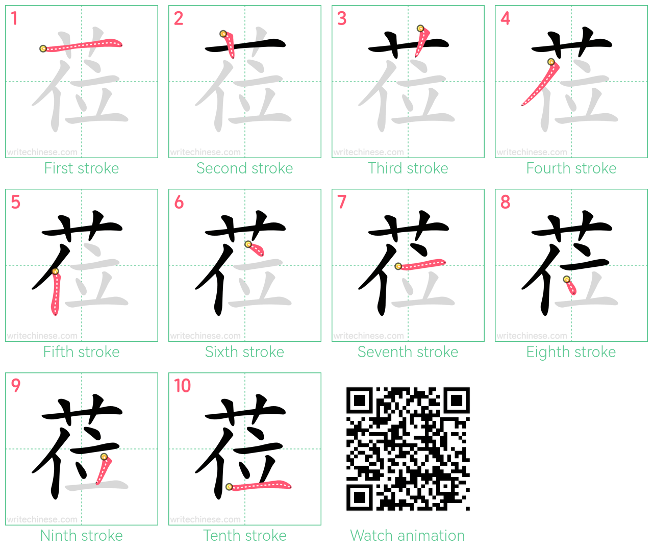 莅 step-by-step stroke order diagrams