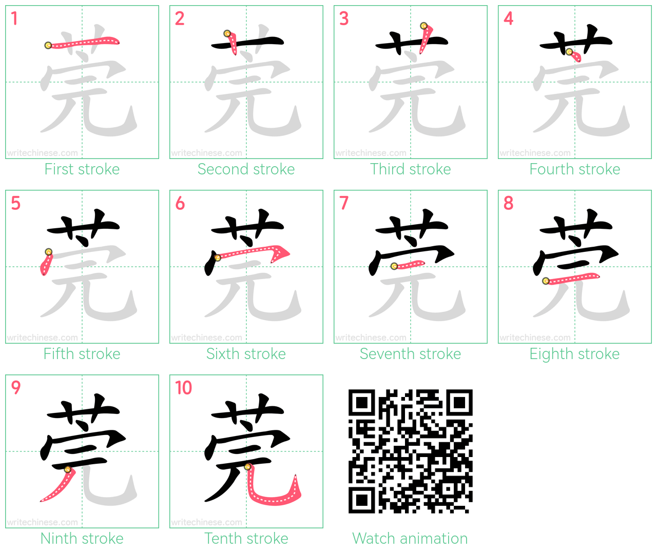 莞 step-by-step stroke order diagrams