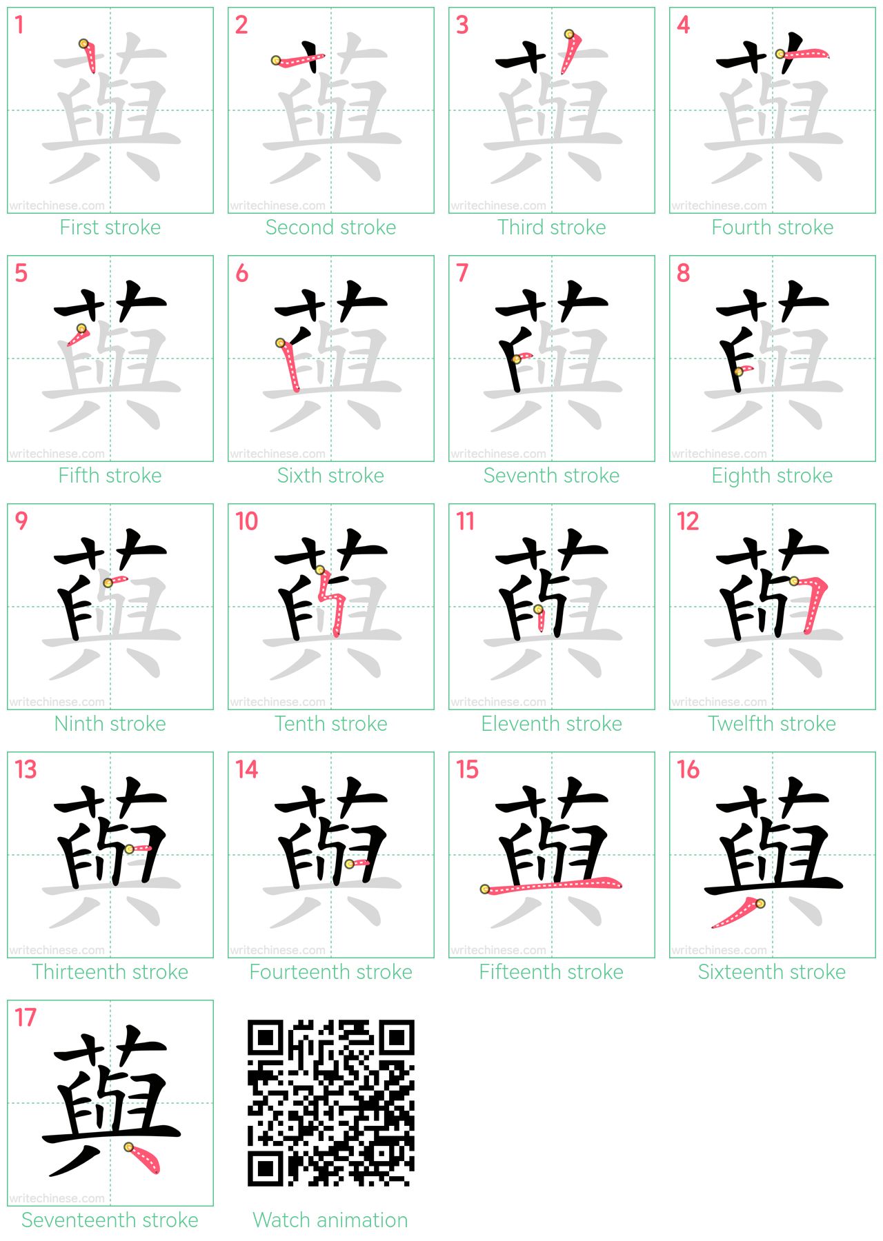 藇 step-by-step stroke order diagrams