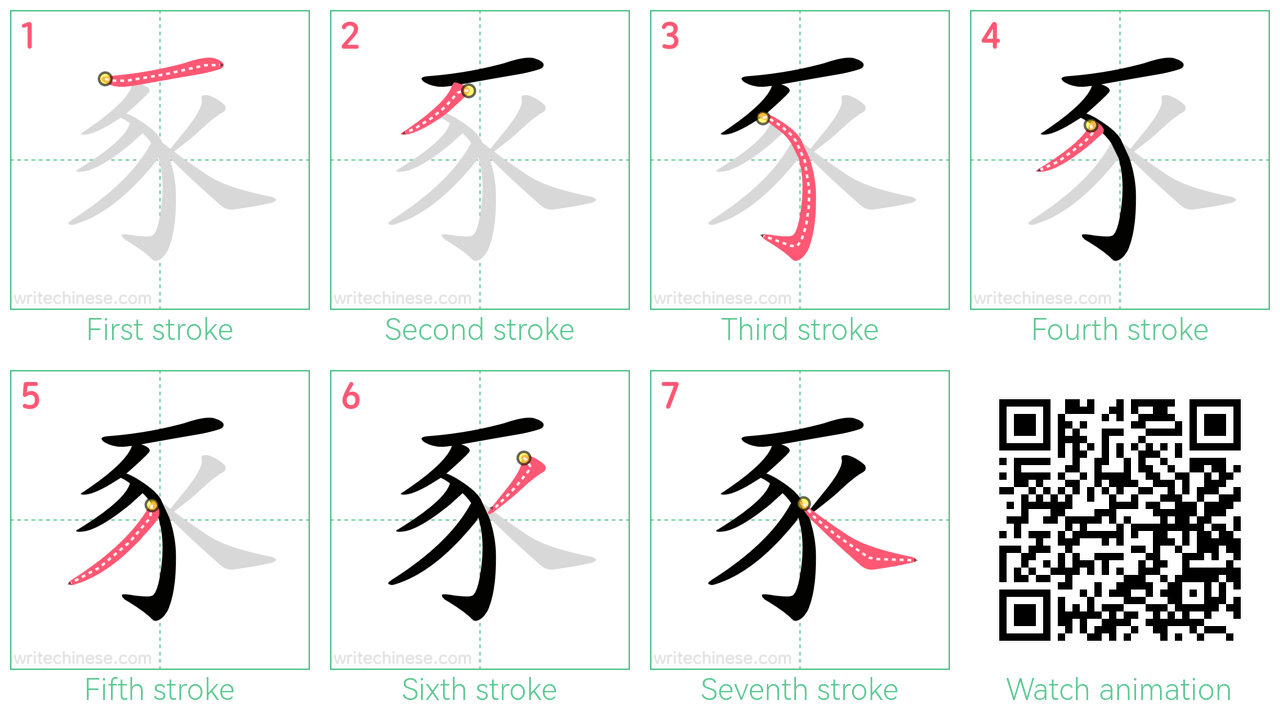 豕 step-by-step stroke order diagrams