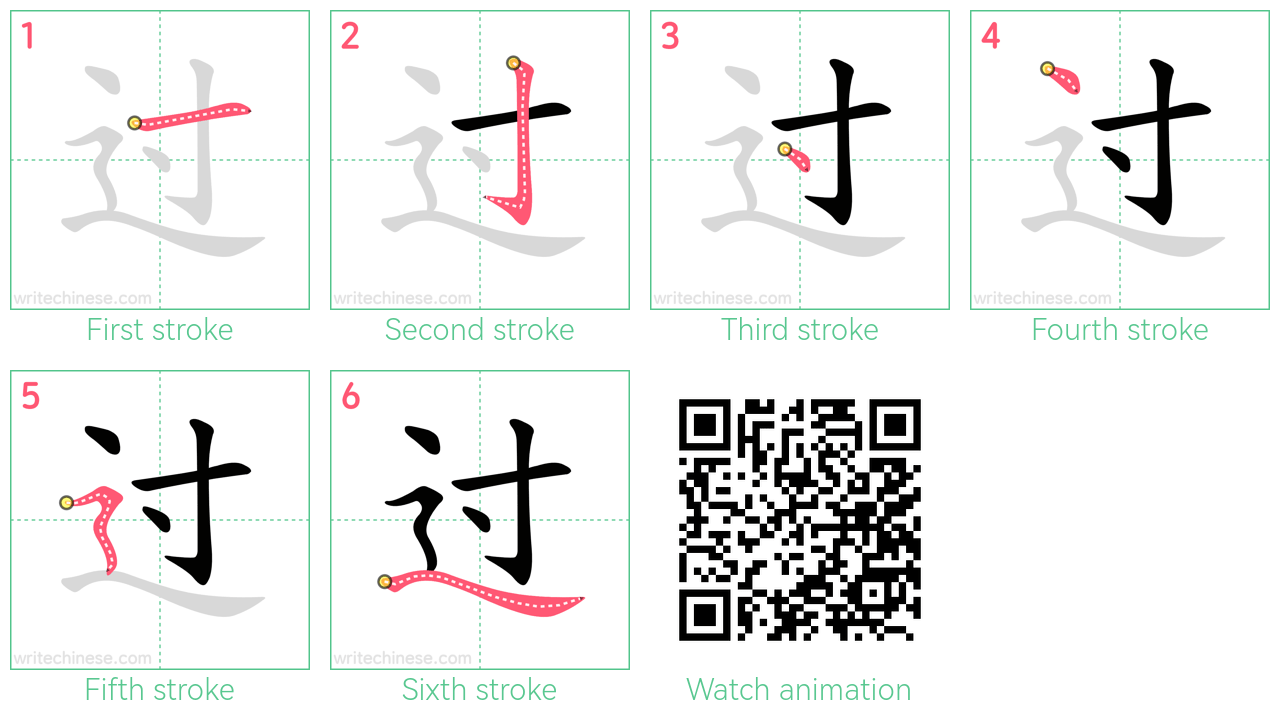 过 step-by-step stroke order diagrams