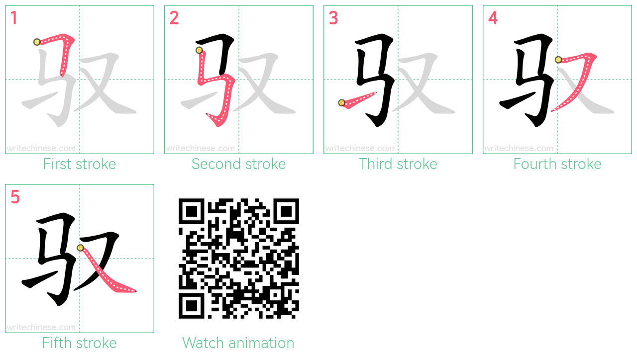 驭 step-by-step stroke order diagrams