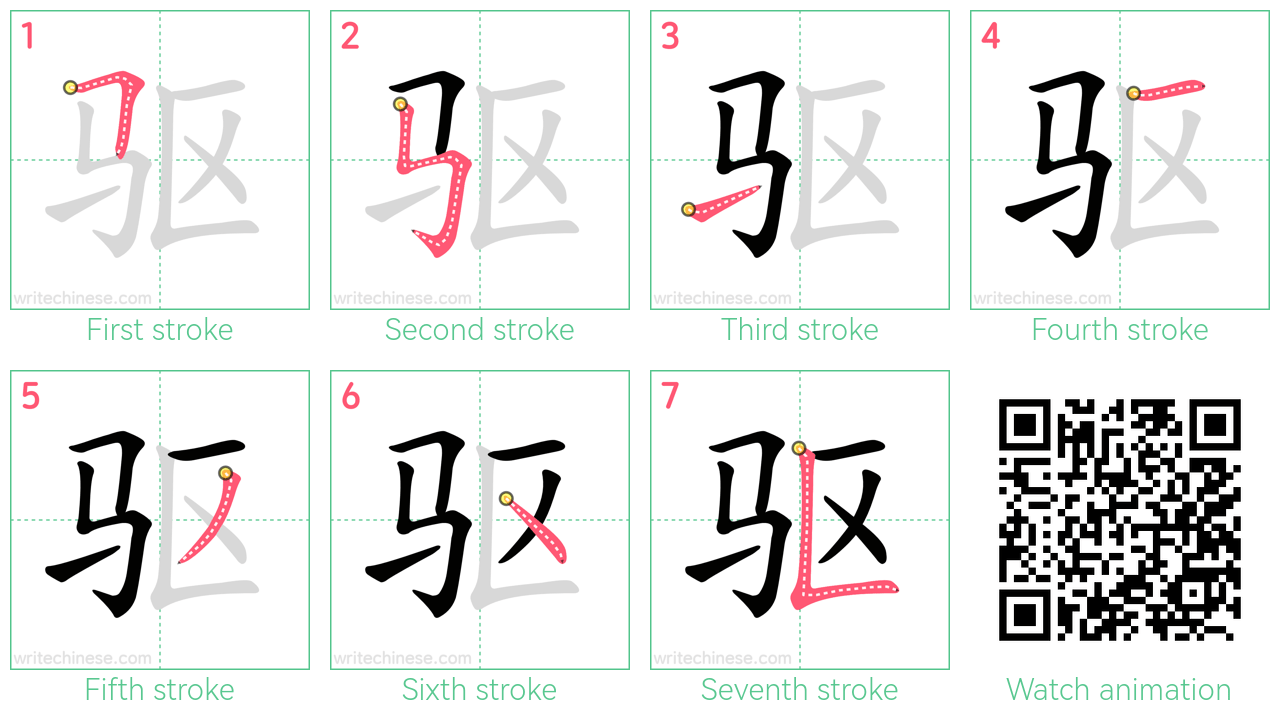 驱 step-by-step stroke order diagrams