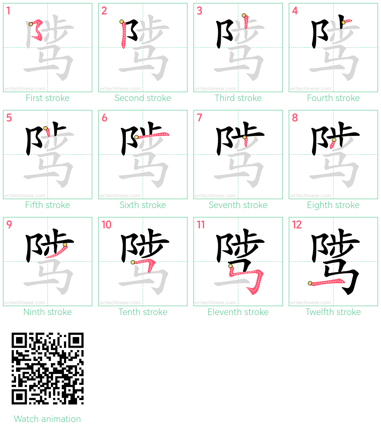 骘 step-by-step stroke order diagrams