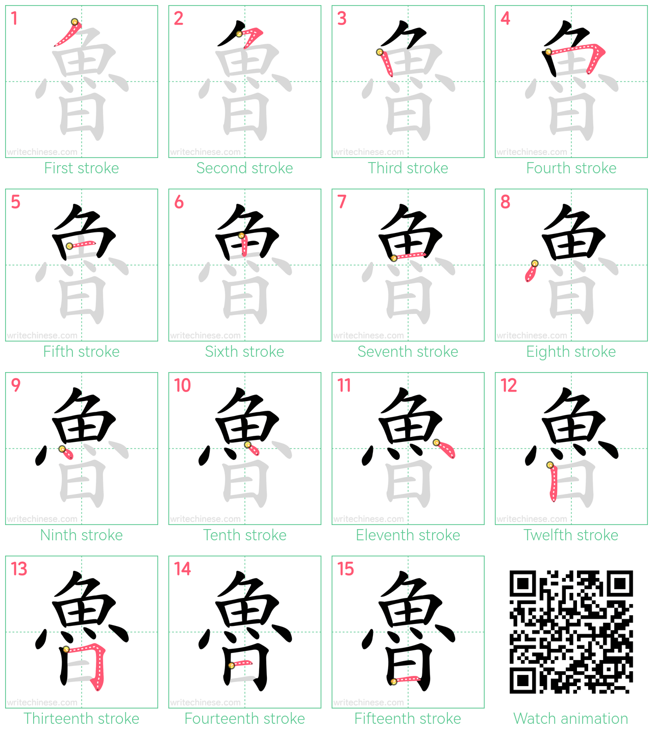魯 step-by-step stroke order diagrams