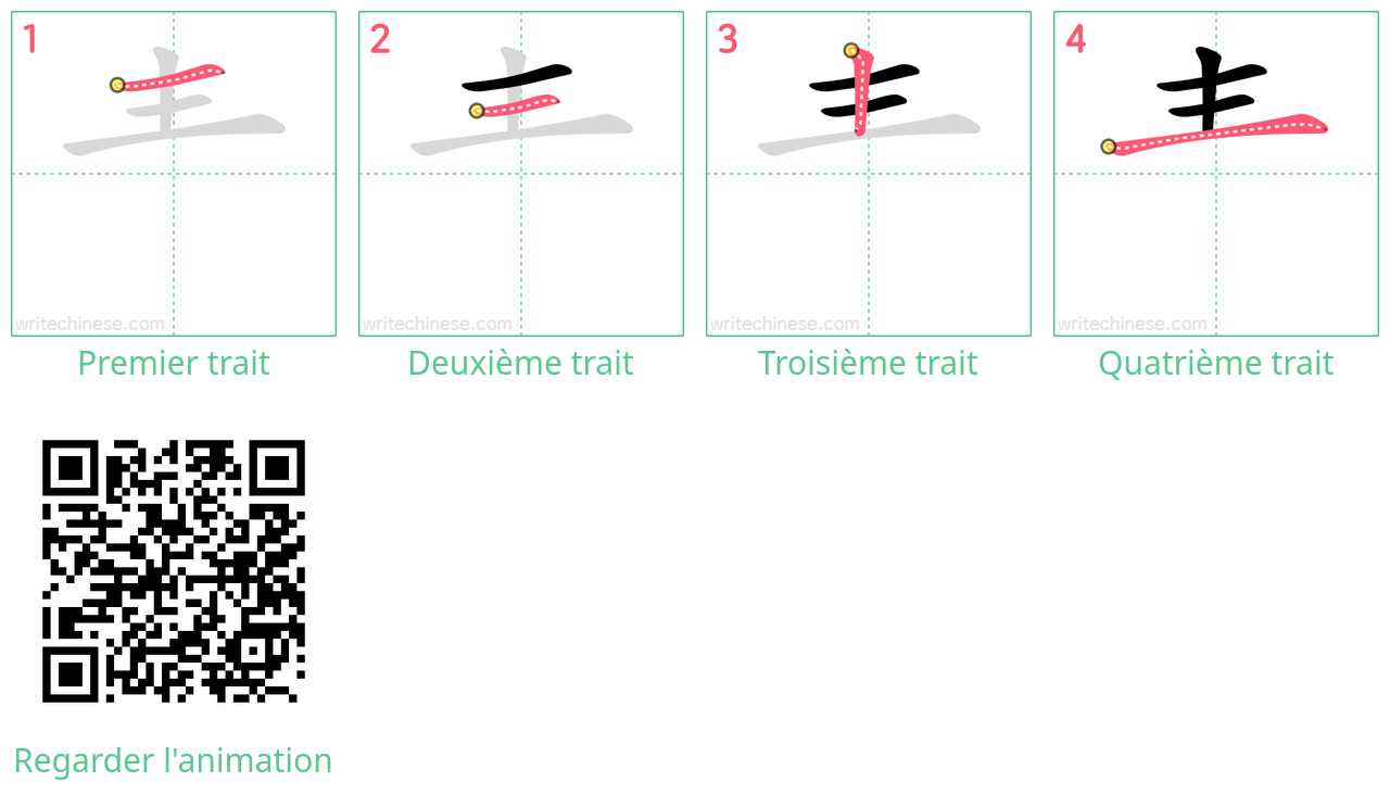 Diagrammes d'ordre des traits étape par étape pour le caractère 龶