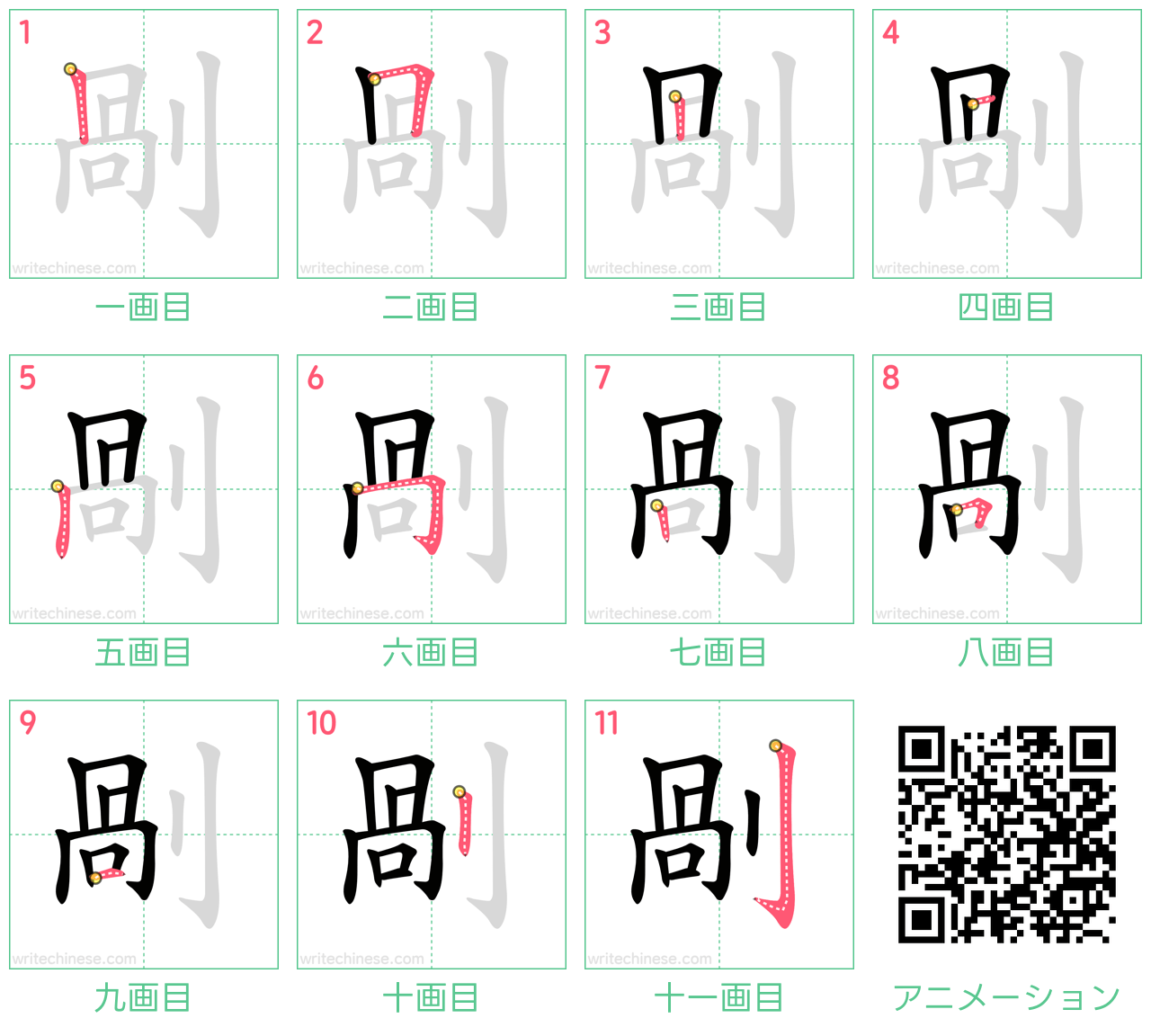 中国語の漢字「剮」の書き順 筆順