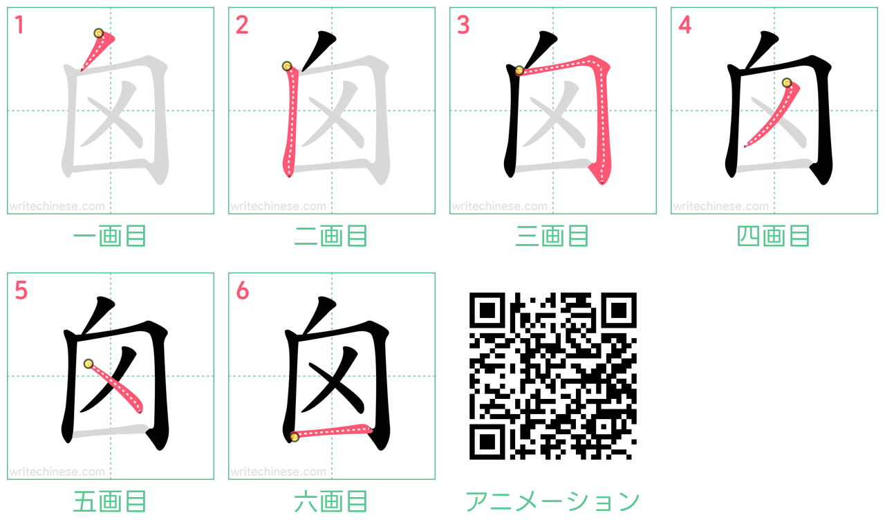 中国語の漢字「囟」の書き順 筆順