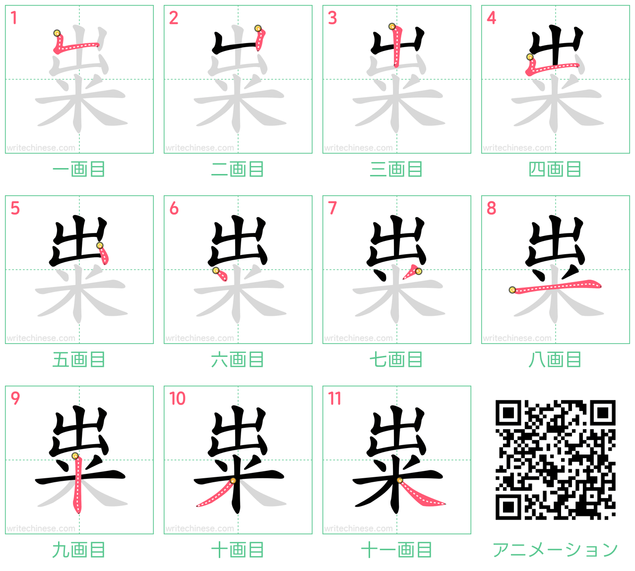 中国語の漢字「粜」の書き順 筆順