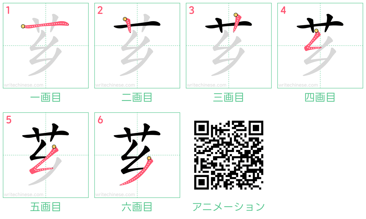 中国語の漢字「芗」の書き順 筆順