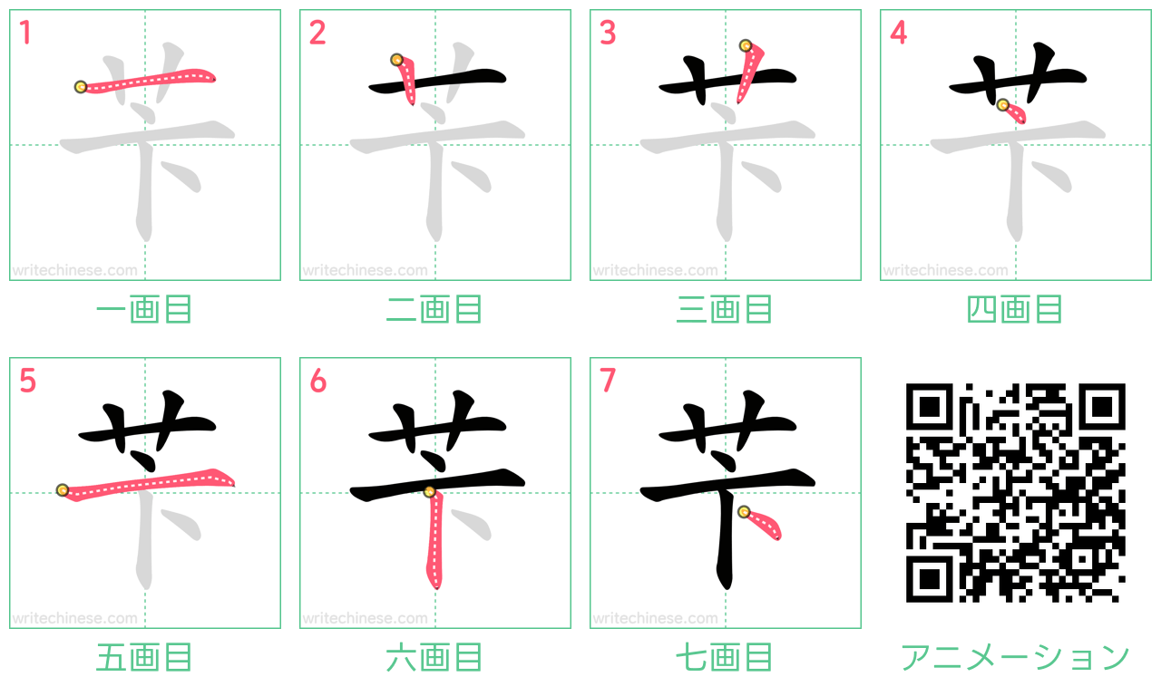 中国語の漢字「苄」の書き順 筆順