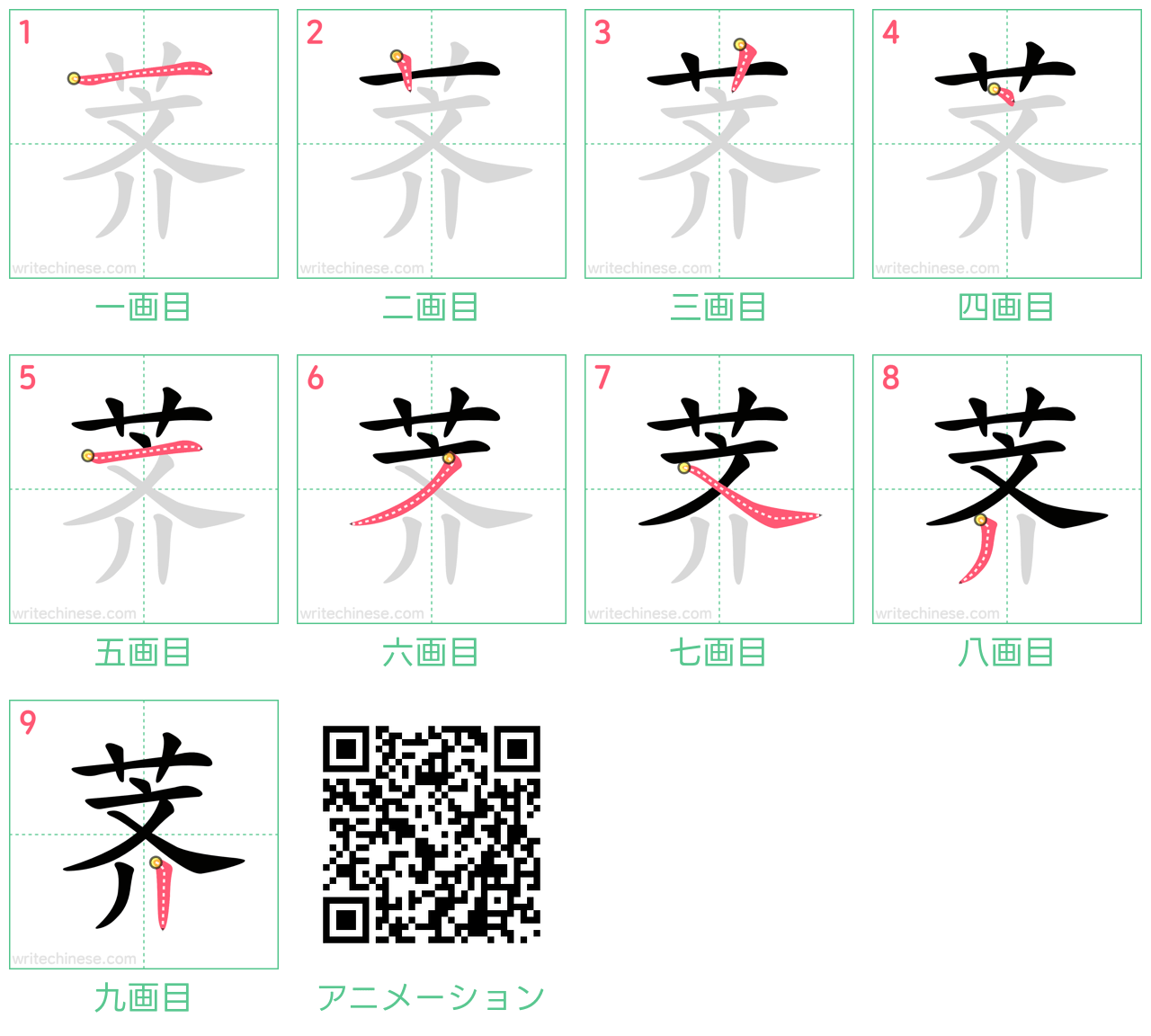 中国語の漢字「荠」の書き順 筆順