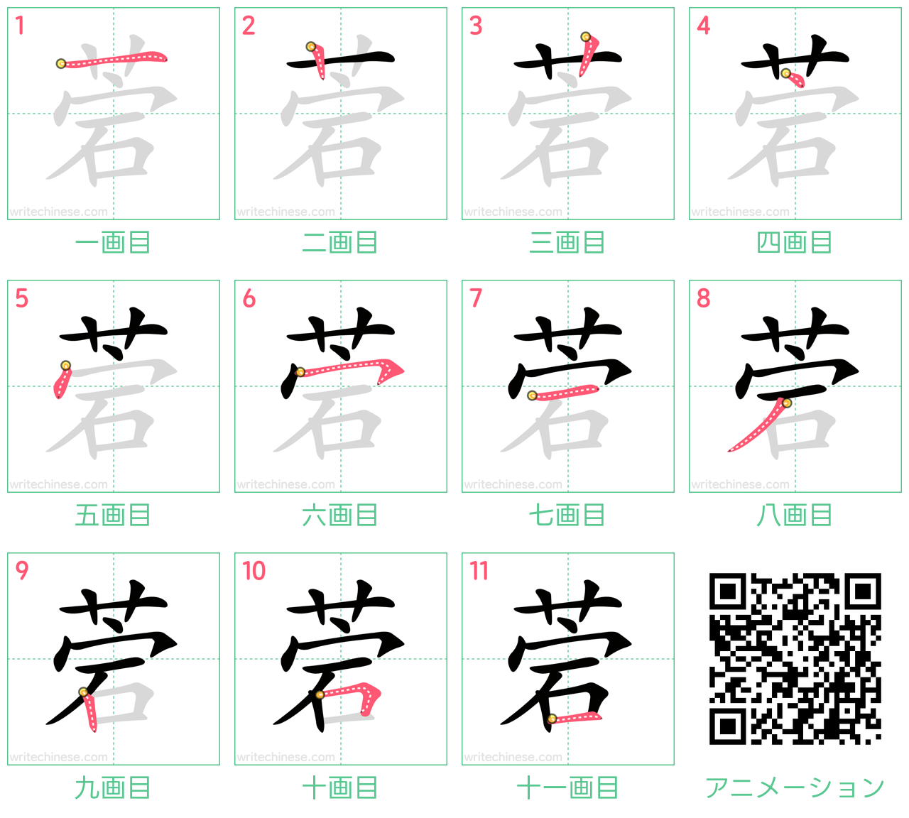中国語の漢字「菪」の書き順 筆順