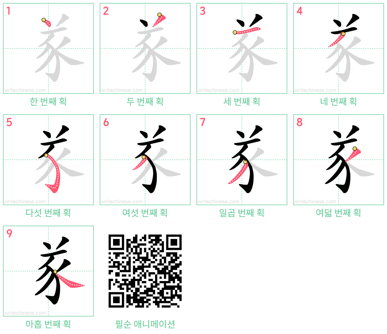 㒸 step-by-step stroke order diagrams