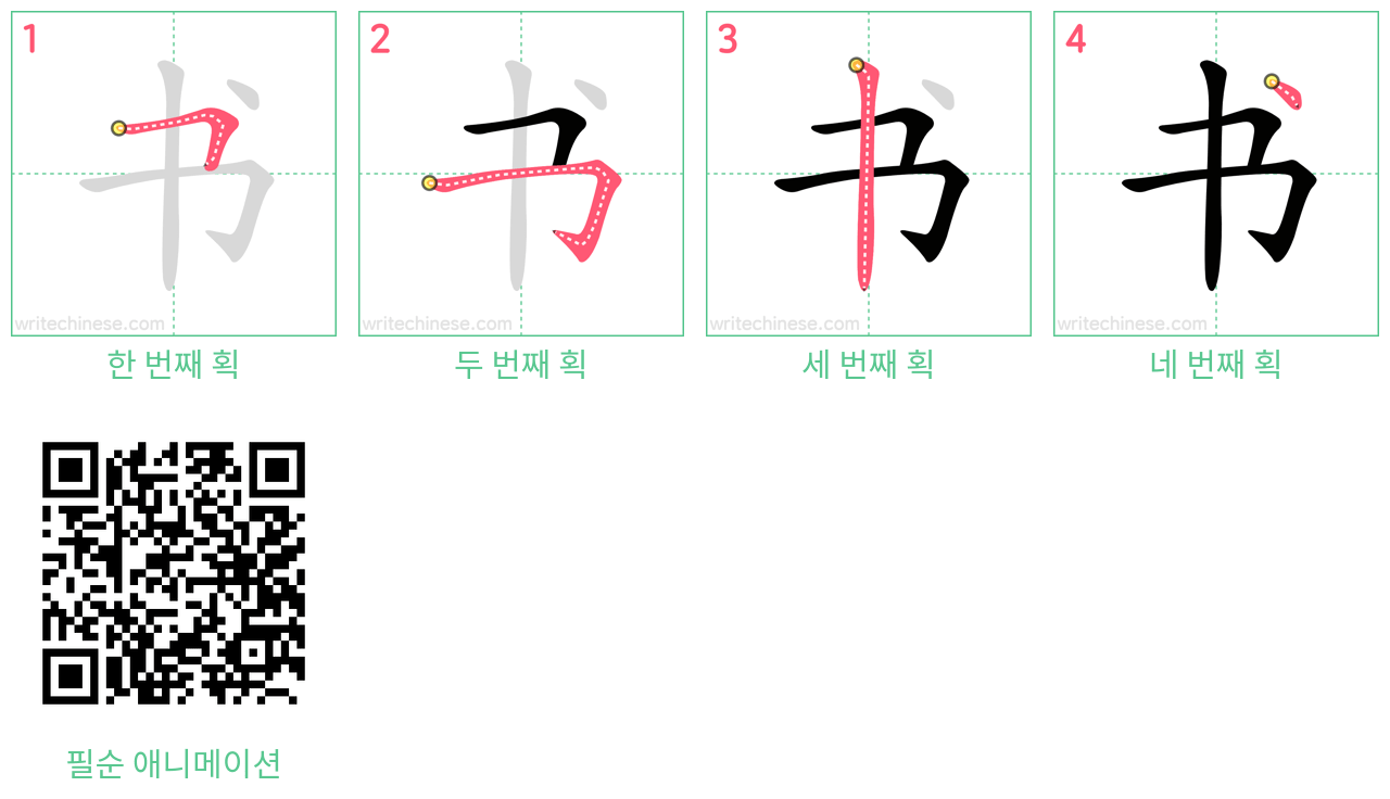 书 step-by-step stroke order diagrams