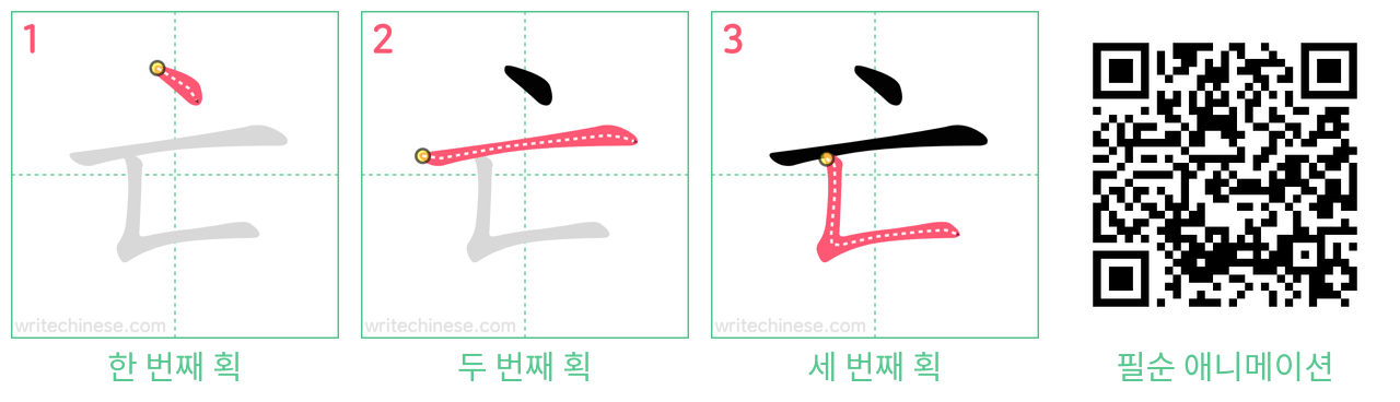 亡 step-by-step stroke order diagrams