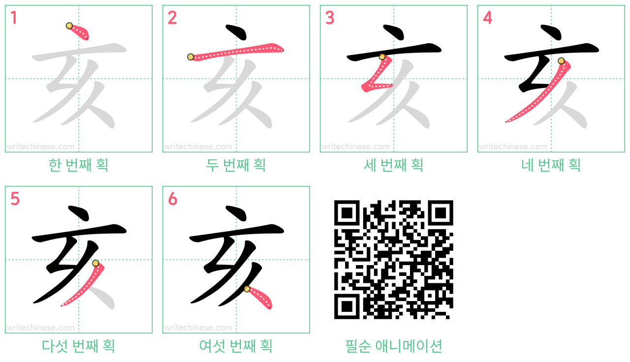 亥 step-by-step stroke order diagrams
