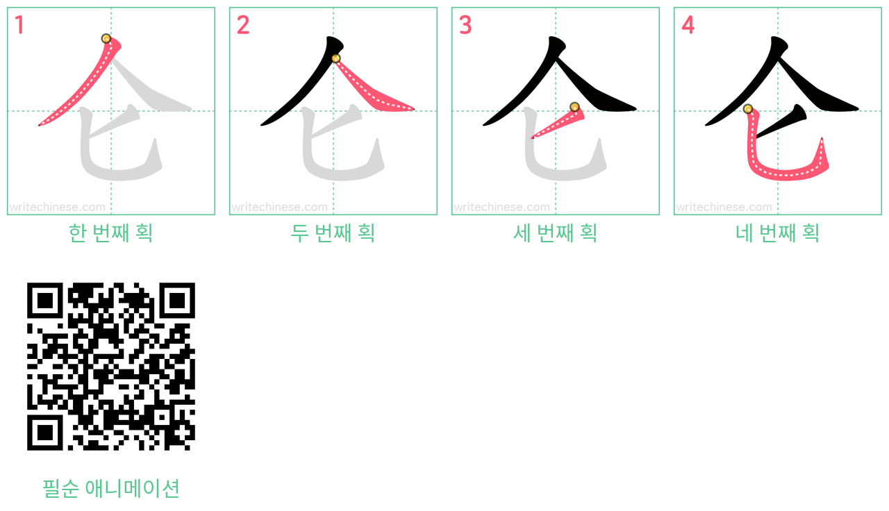 仑 step-by-step stroke order diagrams