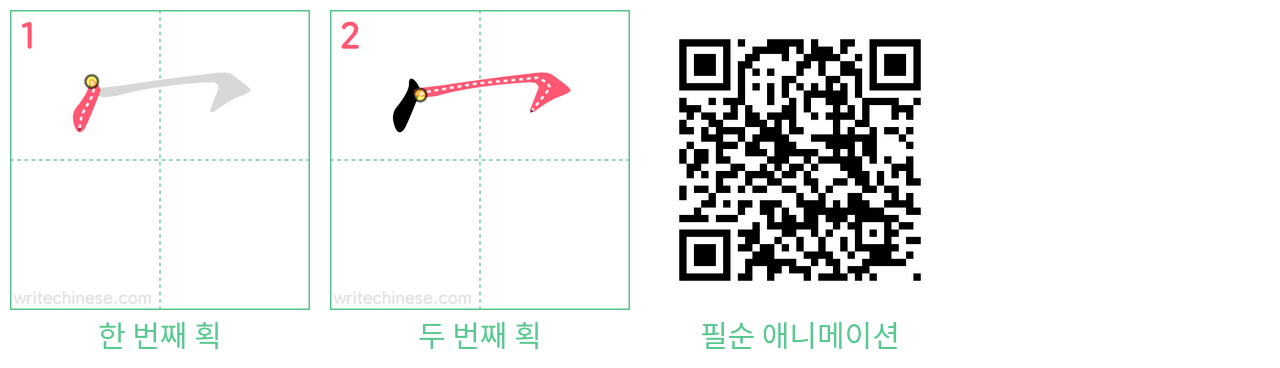 冖 step-by-step stroke order diagrams