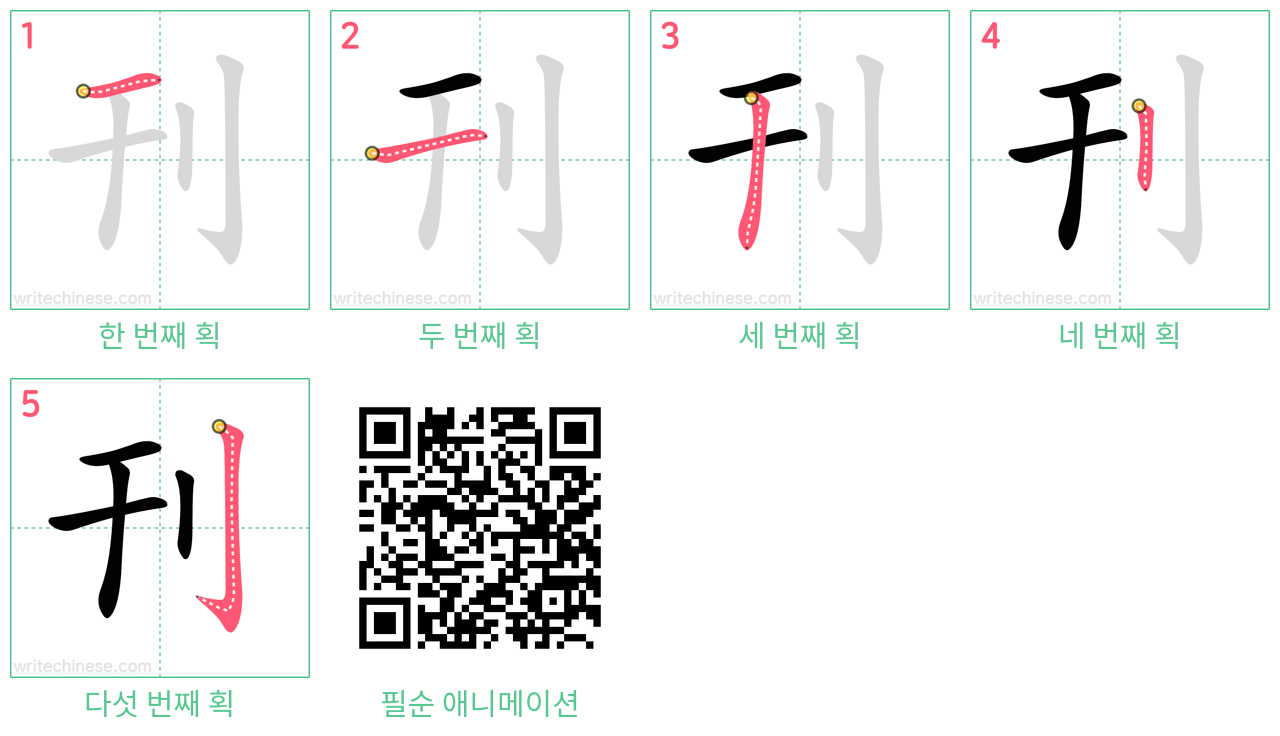 刊 step-by-step stroke order diagrams