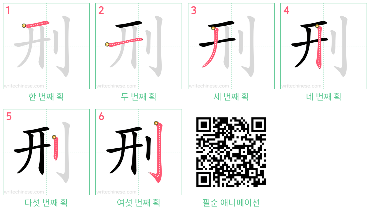 刑 step-by-step stroke order diagrams