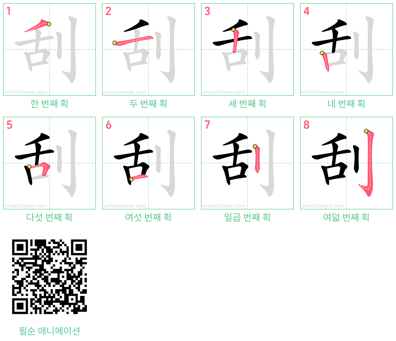 刮 step-by-step stroke order diagrams