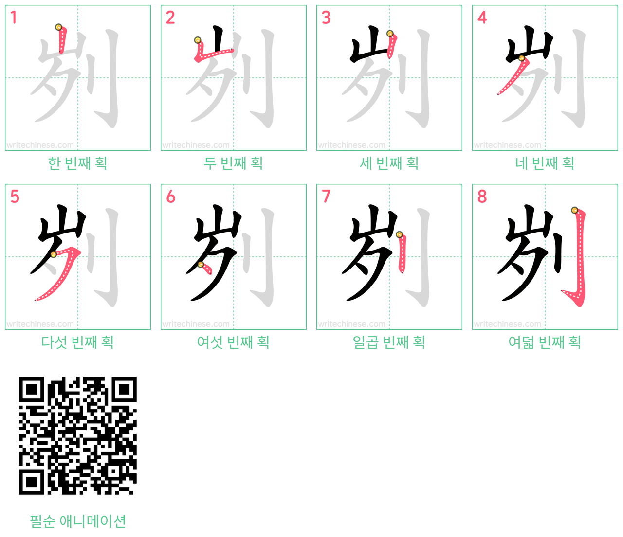 刿 step-by-step stroke order diagrams