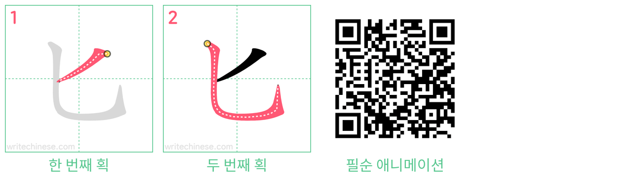 匕 step-by-step stroke order diagrams