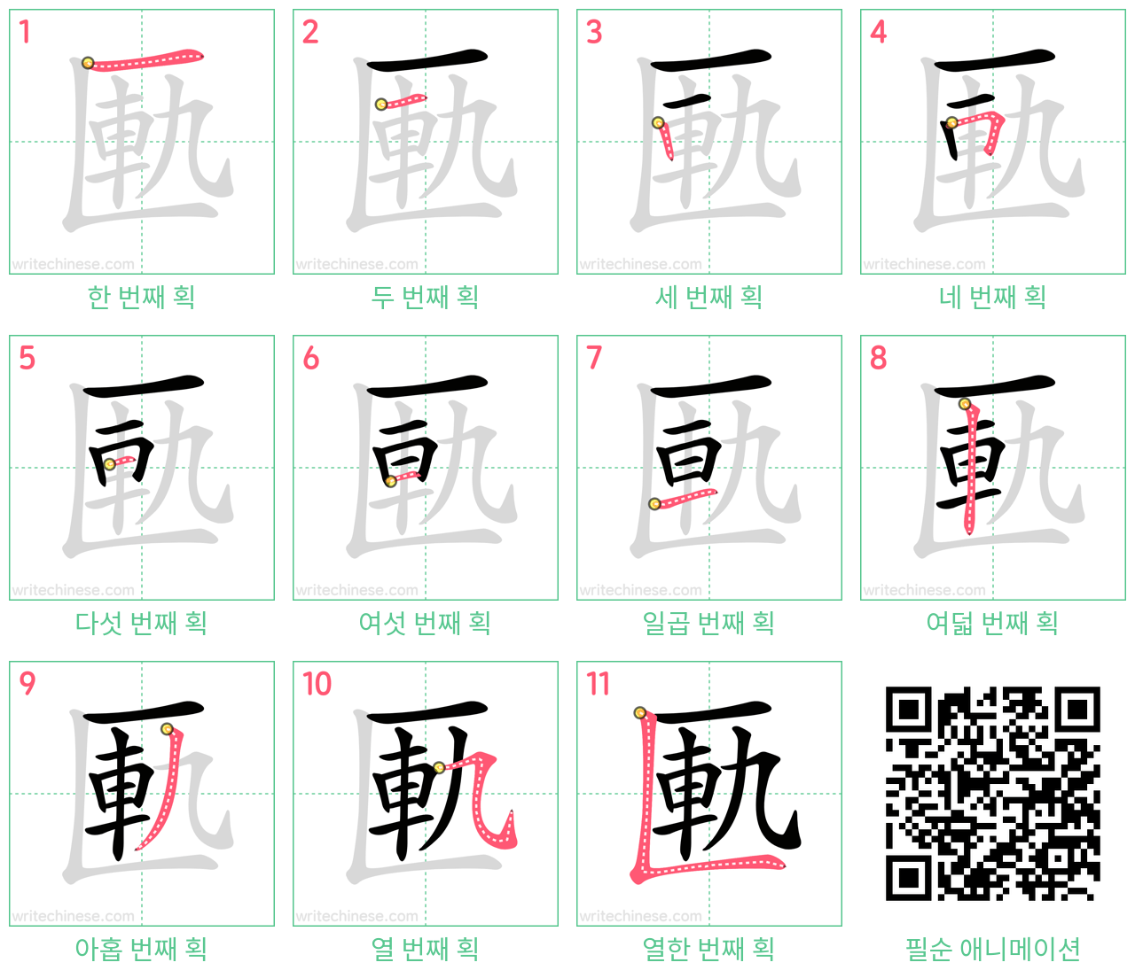 匭 step-by-step stroke order diagrams