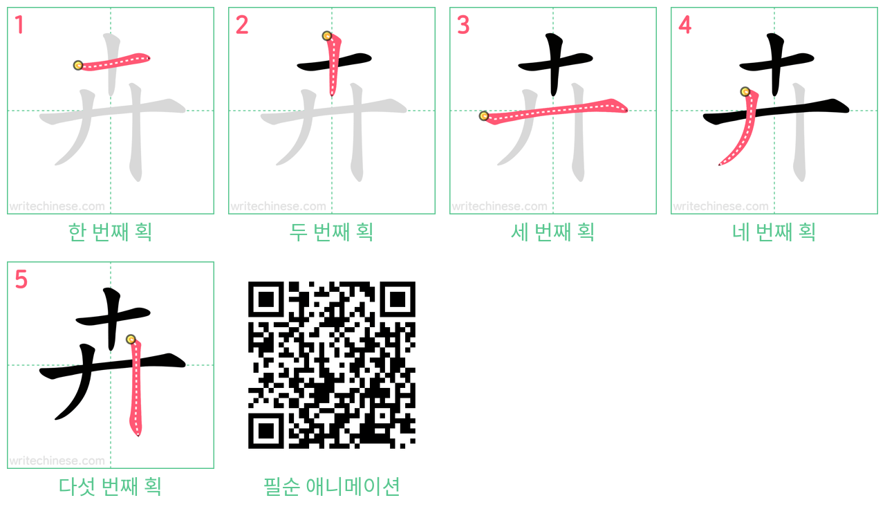 卉 step-by-step stroke order diagrams