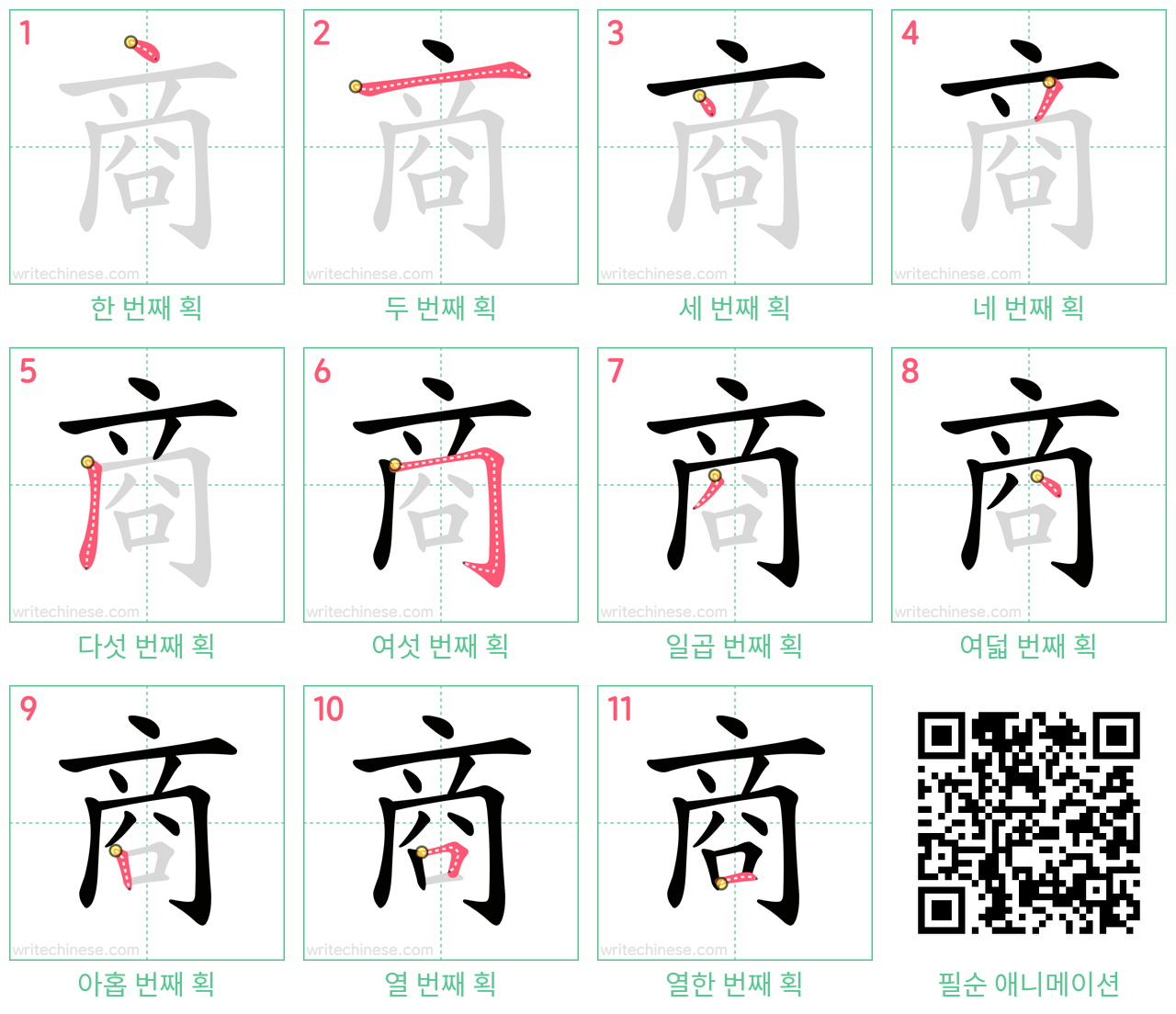 商 step-by-step stroke order diagrams